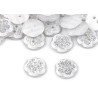 Roža z bleščicami 13MM SILVER