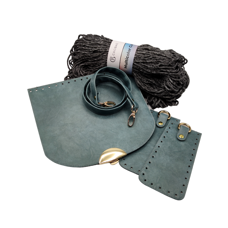 KOMPLET DIANA petrol gold / grey melange