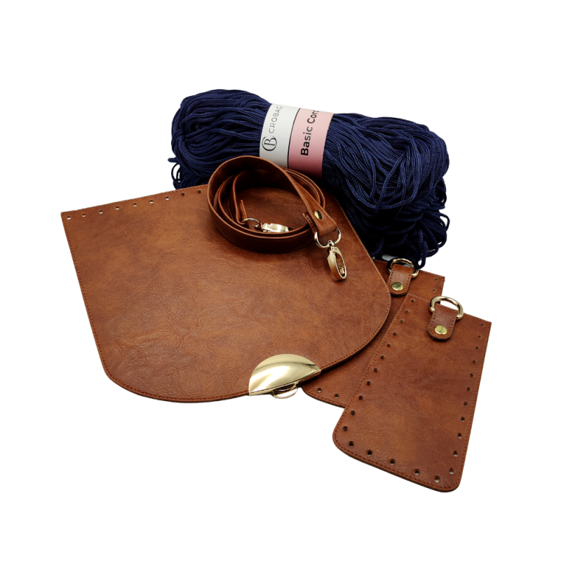 KOMPLET DIANA cognac gold / indigo