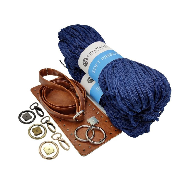 KOMPLET NICOLE cognac / indigo