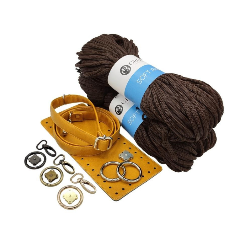 KOMPLET NICOLE mustard / coffee