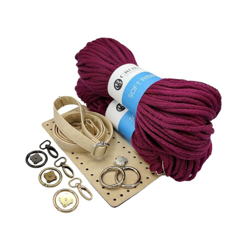 KOMPLET NICOLE creme / bordeaux