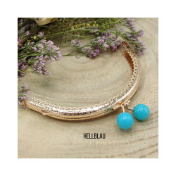 KOVINSKO ZAPIRALO POLKROŽNO - Z BARVNO KROGLICO, 12,5cm GOLD