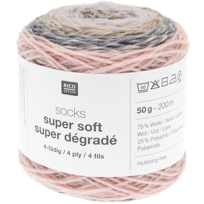 RICO SOCKS SUPER SOFT SUPER DEGRADE 4ply