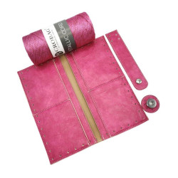 KOMPLET ZA IZDELAVO DENARNICE fuchsia / mettalic cord fuchsia