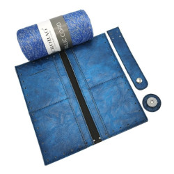 KOMPLET ZA IZDELAVO DENARNICE light blue / mettalic cord silver blue