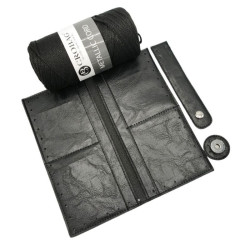 KOMPLET ZA IZDELAVO DENARNICE black / mettalic cord black