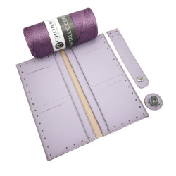 KOMPLET ZA IZDELAVO DENARNICE lavender / mettalic cord plum