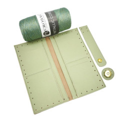 KOMPLET ZA IZDELAVO DENARNICE pistachio cream / mettalic cord pistachio